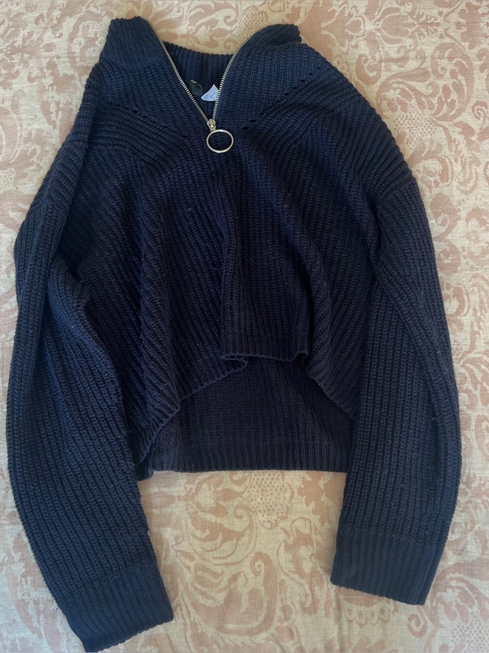H&M Divided cropped knit quarter zip sweater